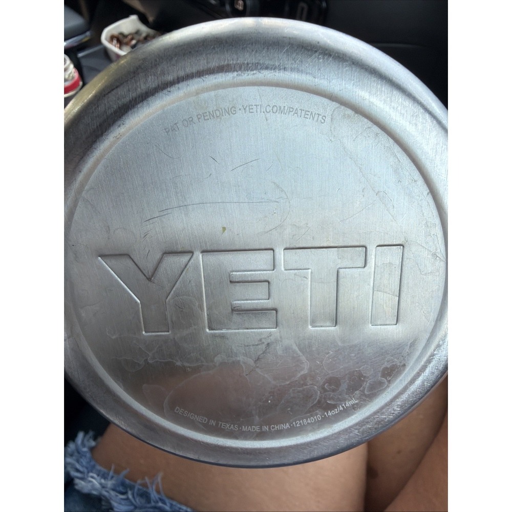 Rambler Mug  YETI 14oz Silver Stainless Steel Insulated MagSlider Lid - Picture 5 of 5